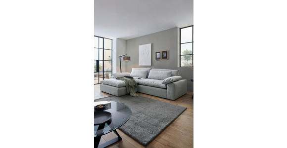 ECKSOFA  in Webstoff Grau Rückenkissen, Nierenkissen, Armlehnenkissen, Rücken echt  198/306 cm  - Schwarz/Grau, MODERN, Kunststoff/Textil (198/306cm) - Carryhome