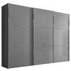 SCHWEBETÜRENSCHRANK Hellgrau, Dunkelgrau  - Chromfarben/Dunkelgrau, Konventionell, Glas/Holzwerkstoff (298/222/68cm) - Moderano