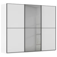 SCHWEBETÜRENSCHRANK 271/223/68 cm 3-türig Weiß, Schwarz  - Schwarz/Weiß, KONVENTIONELL, Glas/Holzwerkstoff (271/223/68cm) - Novel