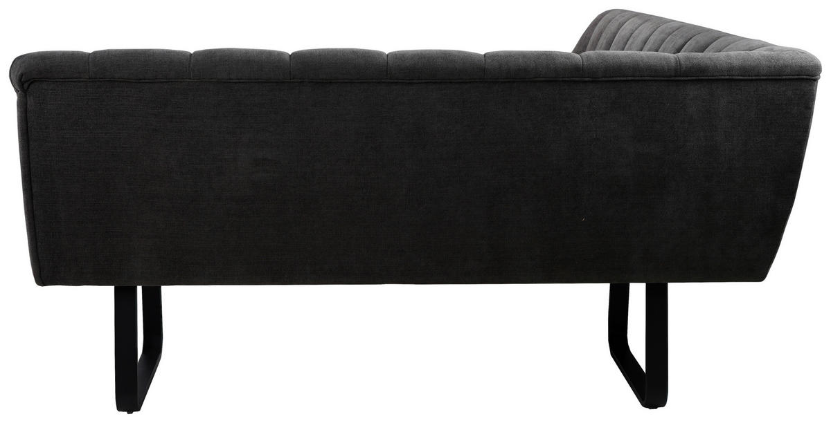 ECKBANK  in Grau  - Schwarz/Grau, MODERN, Textil/Metall (174/230/82/69cm) - Livetastic