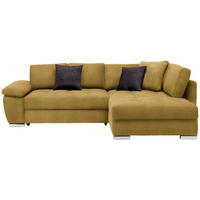 ECKSOFA in Webstoff Gelb  276/212 cm  - Chromfarben/Dunkelgrau, Design, Kunststoff/Textil (276/212cm) - Carryhome