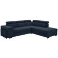 ECKSOFA  in Webstoff Dunkelblau  - Schwarz/Dunkelblau, KONVENTIONELL, Holz/Textil (283/244cm) - Carryhome