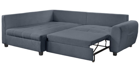 ECKSOFA Grau Plüsch Zierkissen, Rückenkissen, Schlaffunktion, Rücken echt  - Schwarz/Grau, KONVENTIONELL, Kunststoff/Textil (175/249cm) - Carryhome