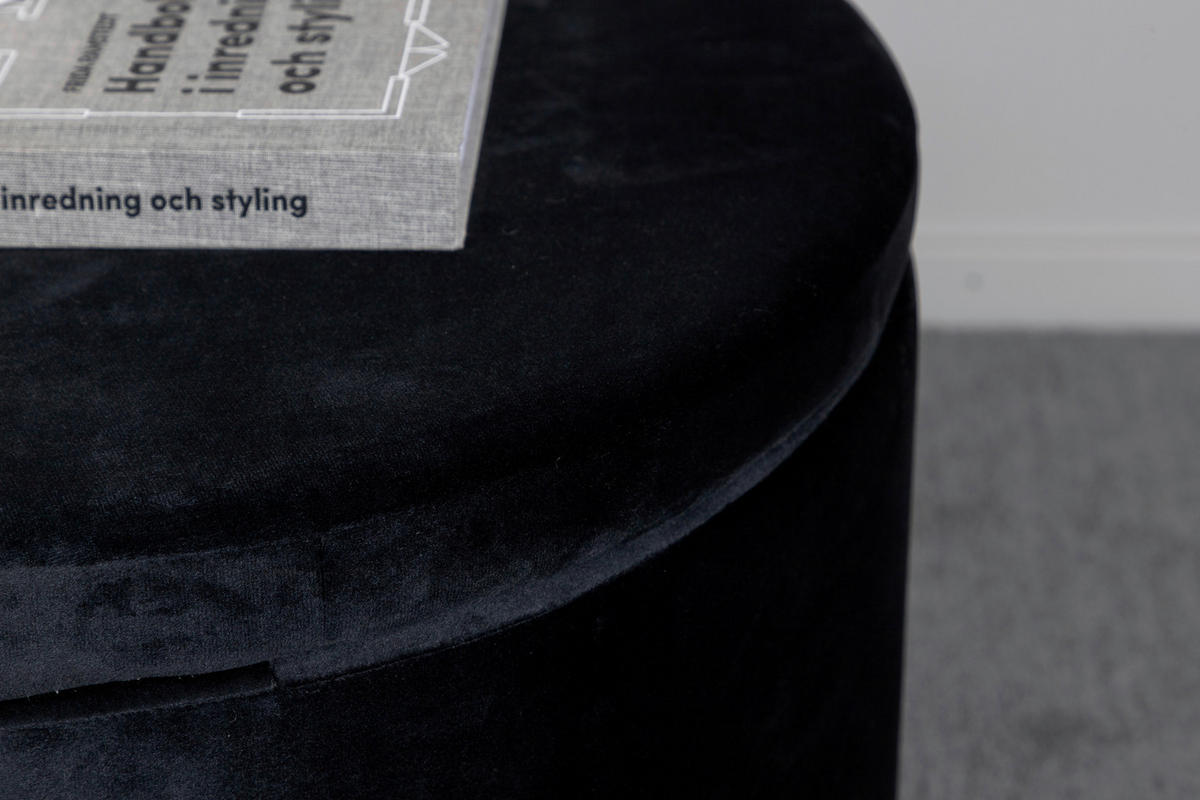 POUF Uni Schwarz 51/43/51 cm  - Schwarz, Design, Textil (51/43/51cm) - Livetastic