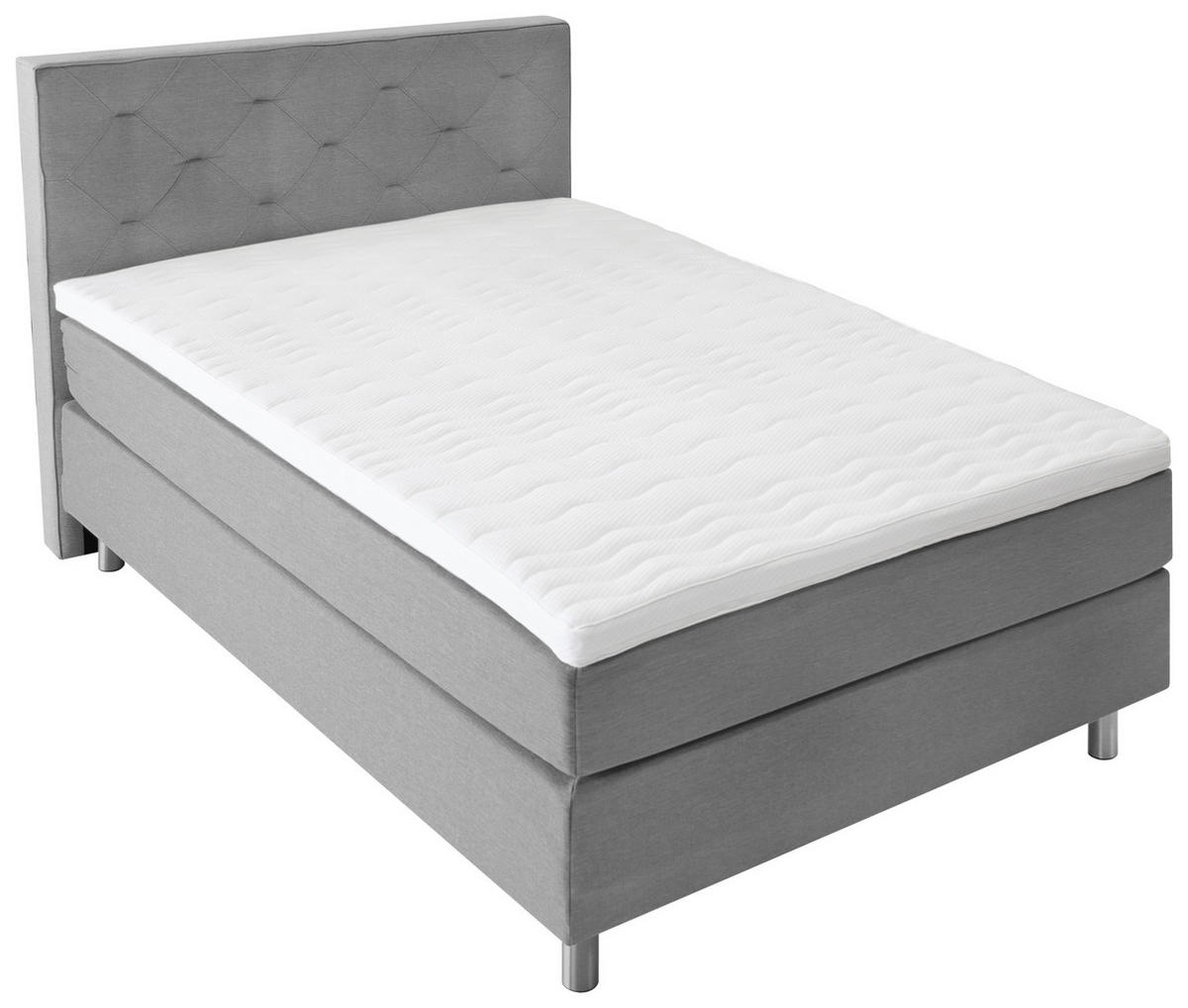 BOXSPRINGBETT 140/200 cm  in Hellgrau  - Hellgrau, KONVENTIONELL, Textil/Metall (140/200cm) - Welnova