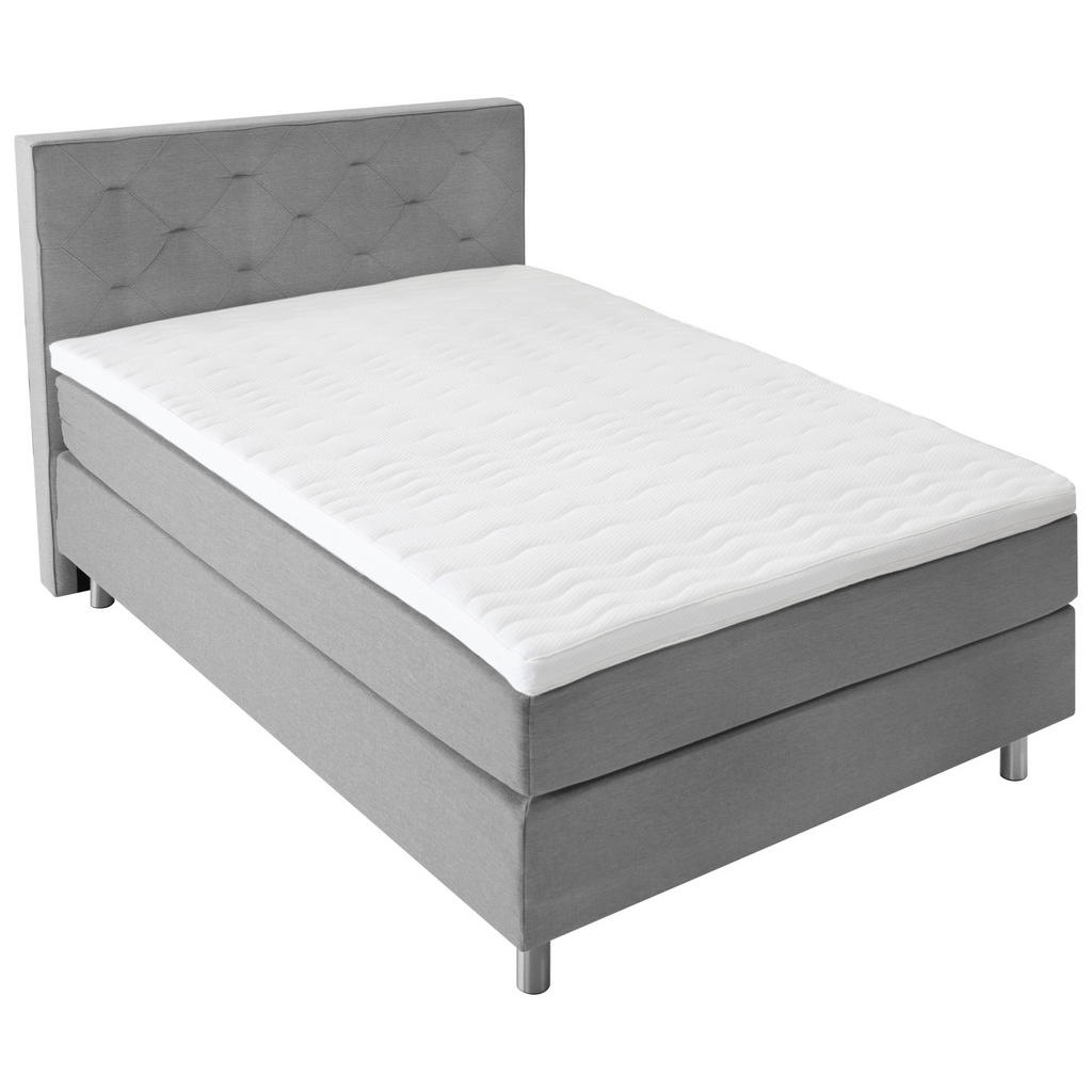 Thumbnail - Welnova Boxspringbett, Hellgrau, Textil, H4, 7-Zonen, Höhe ca. 21 cm, 140x200 cm, Stoffauswahl, Topper durchgehend, in v...