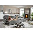 ECKSOFA in Chenille, Flachgewebe Dunkelgrau  316/175 cm  - Dunkelgrau/Schwarz, Design, Textil/Metall (316/175cm) - Dieter Knoll