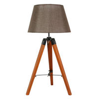 TISCHLEUCHTE 35/35/68 cm  - Braun, Natur, Holz/Textil (35/35/68cm)