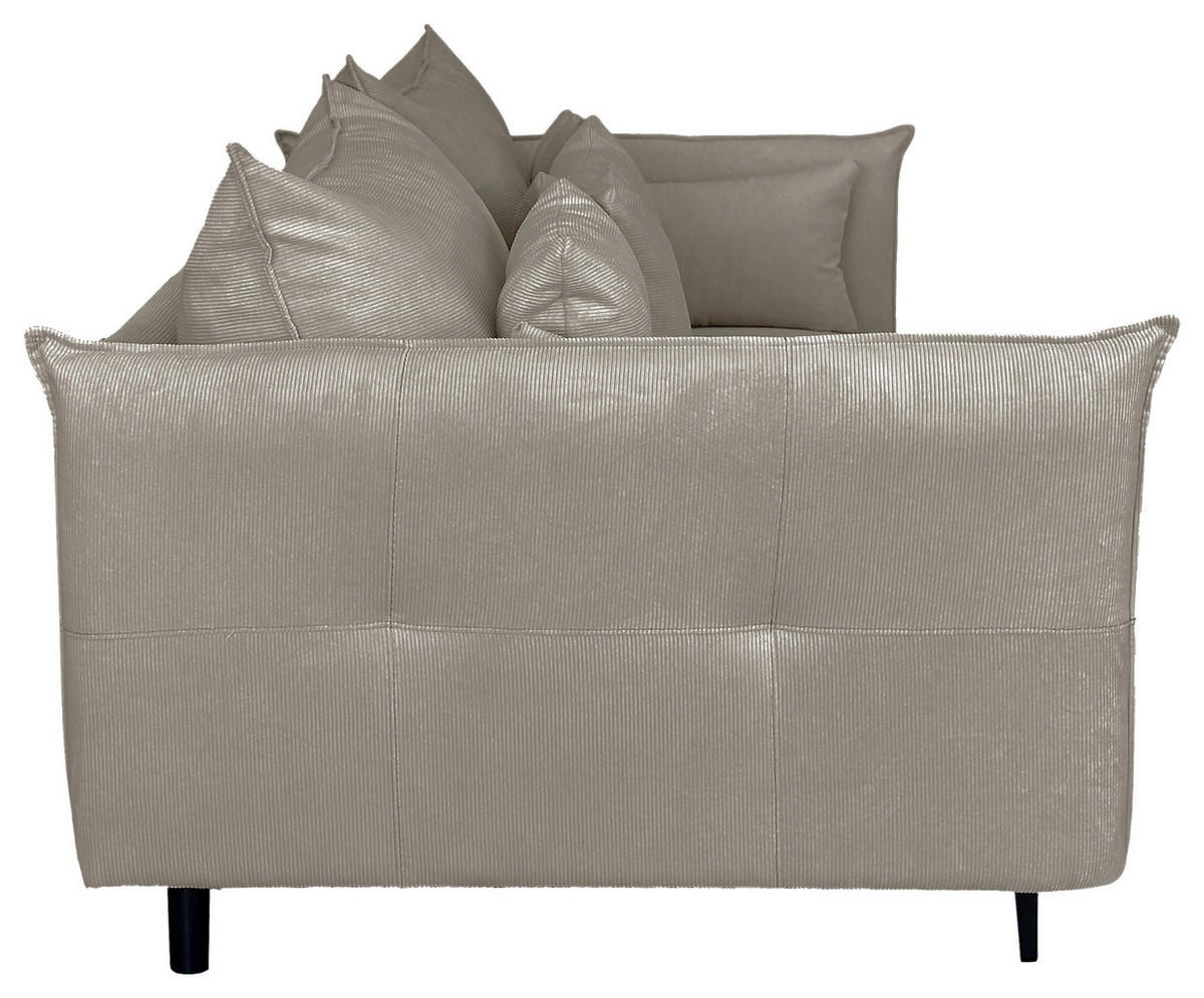 2-SITZER-SOFA in Cord Grau  - Schwarz/Grau, Design, Kunststoff/Textil (262/91/115cm) - MID.YOU