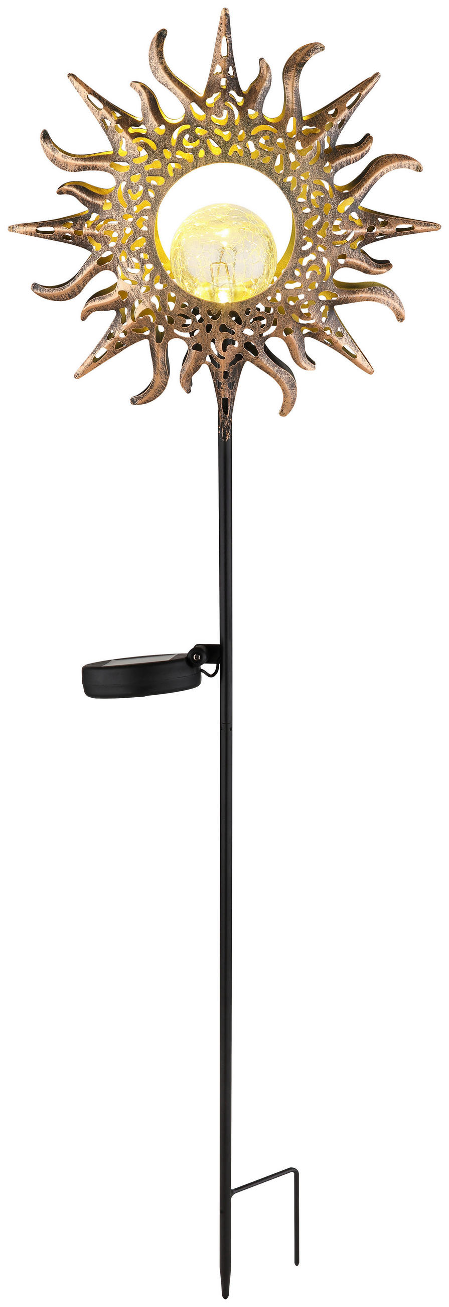 SOLÁRNE SVIETIDLO, 24,2/81,5 cm - čierna/bronzová, Basics, kov/plast (24,2/81,5cm) - Ambia Garden