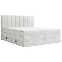 BOXSPRINGBETT 160/200 cm,  in Hellgrau, Bettkasten, Matratzen, H2 + H3 = mittel + fest  - Hellgrau/Schwarz, KONVENTIONELL, Kunststoff/Textil (160/200cm) - Carryhome