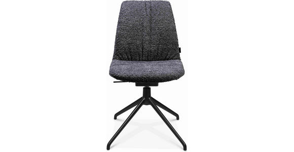STUHL in Aluminium Bouclé Metall, Textil - Lavagrau/Schwarz, Design, Textil/Metall (46/81,5-84,5/55cm) - Johann Jakob