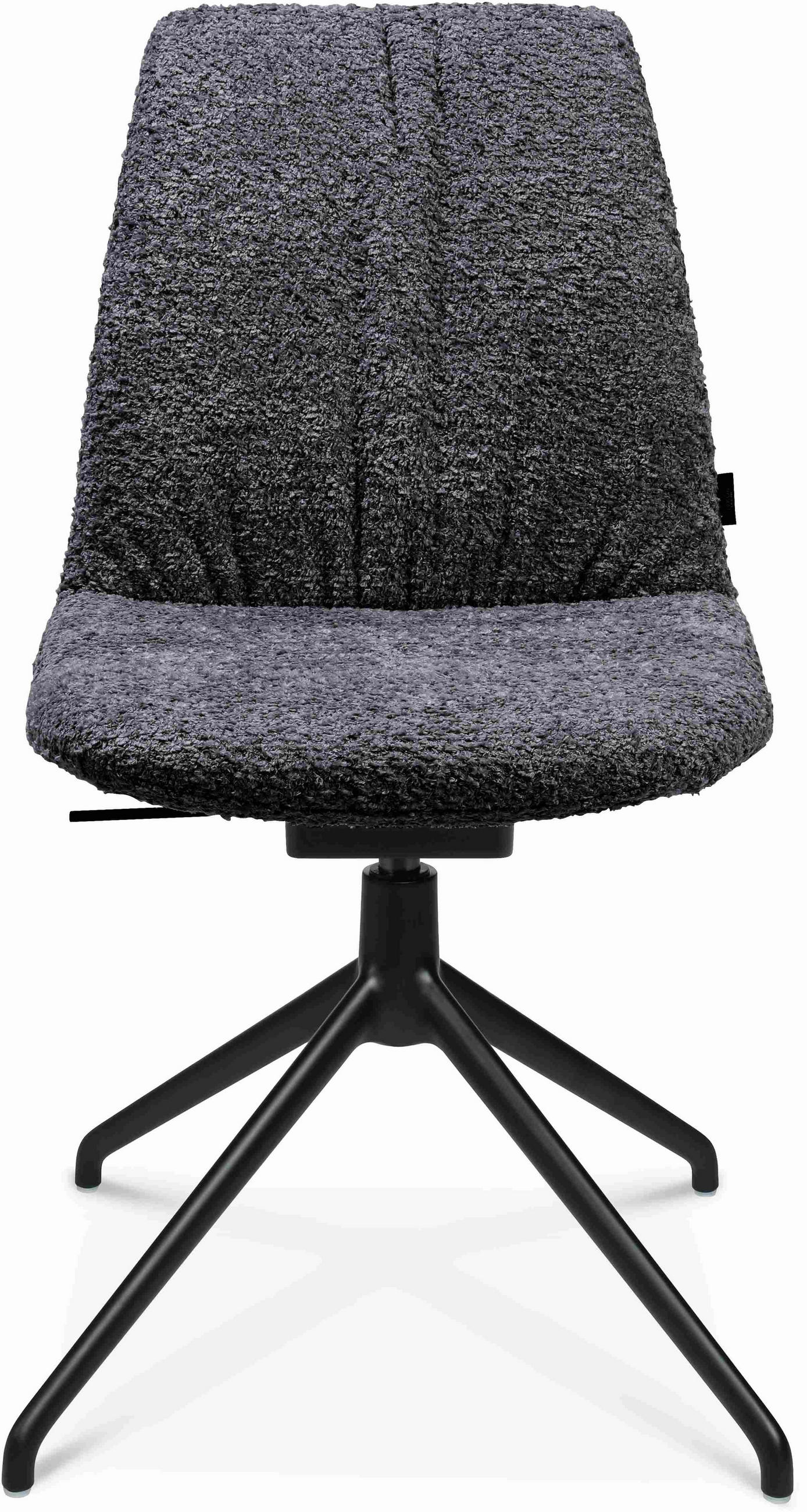 STUHL  in Aluminium Bouclé  - Lavagrau/Schwarz, Design, Textil/Metall (46/81,5-84,5/55cm) - Johann Jakob