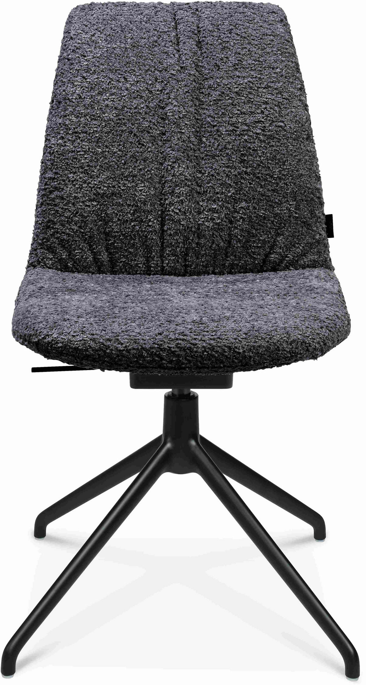 STUHL  in Aluminium Bouclé  - Lavagrau/Schwarz, Design, Textil/Metall (46/81,5-84,5/55cm) - Johann Jakob