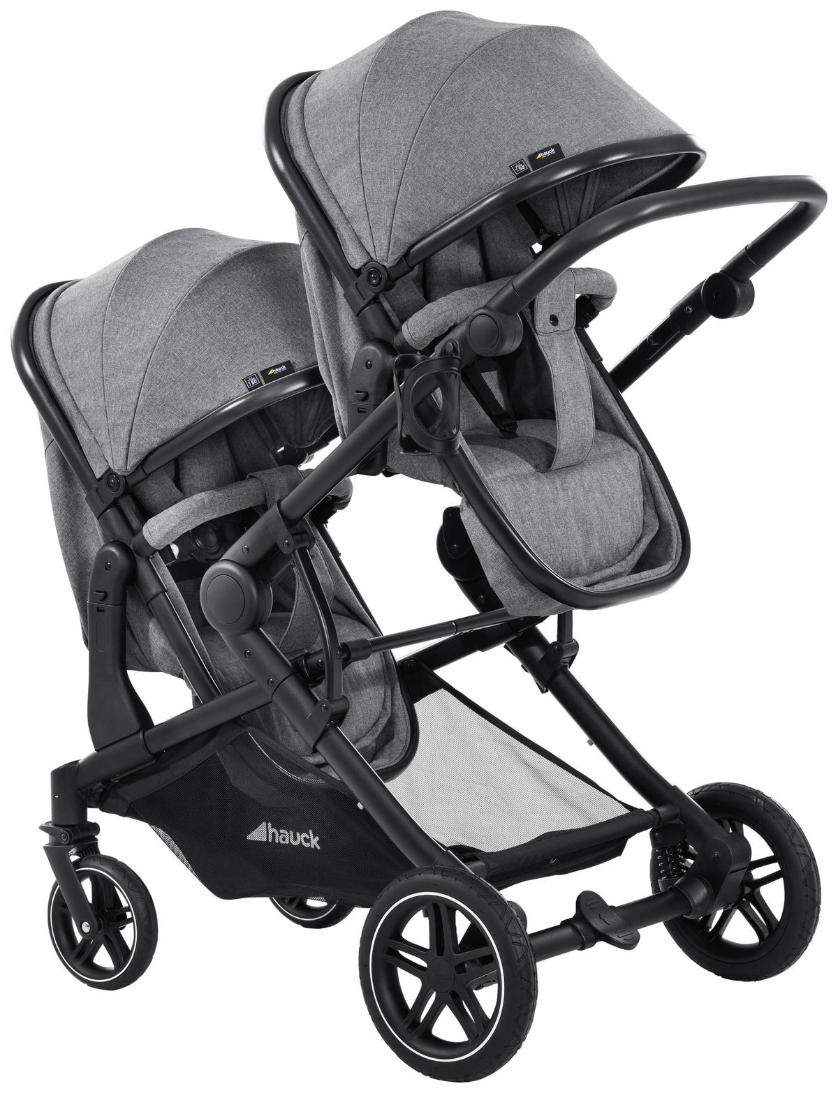 ZWILLINGSWAGEN ATLANTIK TWIN  - Schwarz/Grau, Basics, Textil/Metall (125/64/108cm) - Hauck