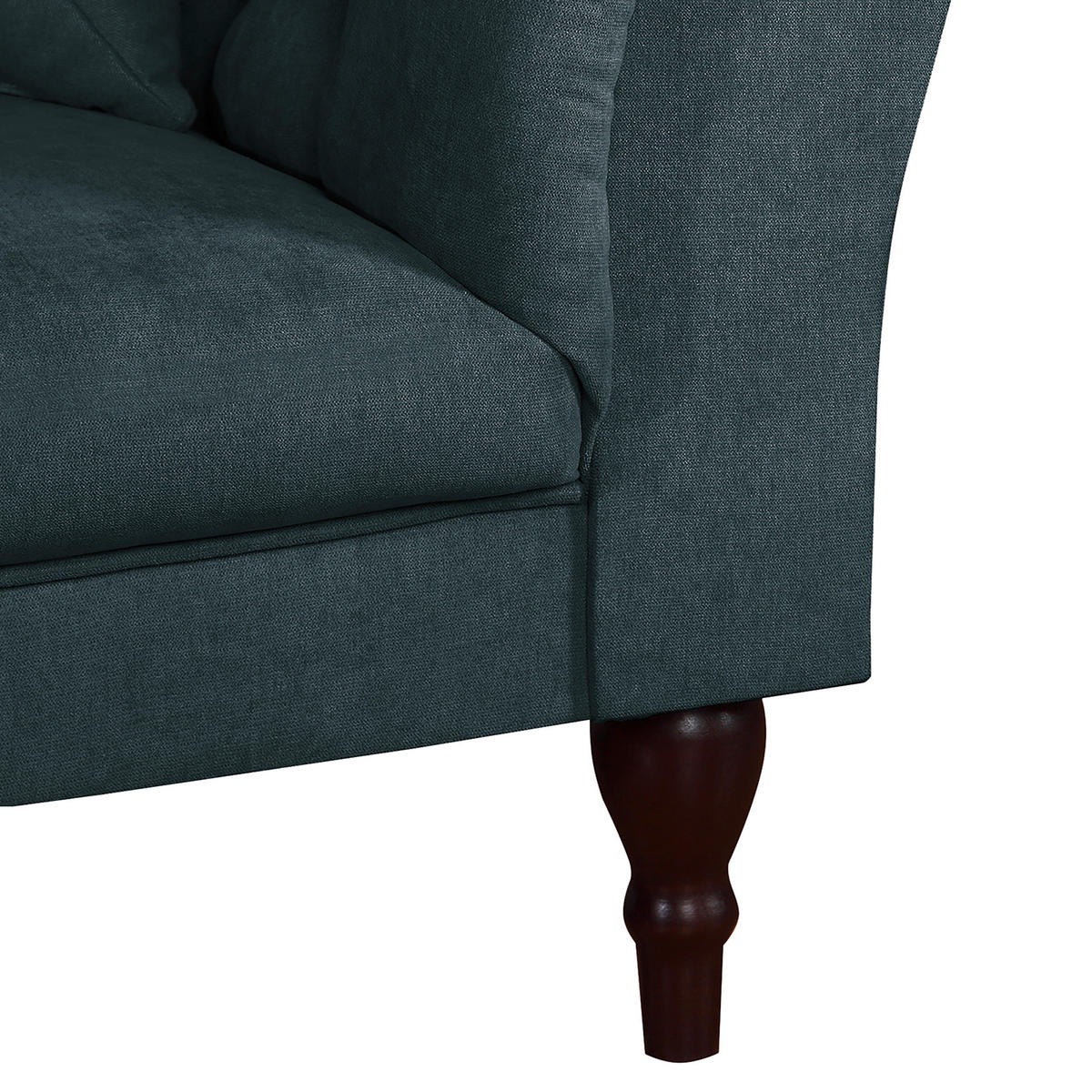 3-SITZER-SOFA Mikrofaser Dunkelgrau  - Dunkelgrau/Braun, Design, Holz/Textil (232/79/97cm) - Livetastic
