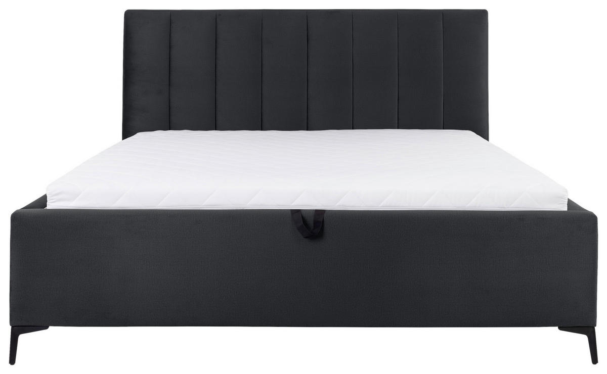 POLSTERBETT Lattenrost, Bettkasten 140/200 cm  in Schwarz  - Birkefarben/Schwarz, KONVENTIONELL, Holz/Textil (140/200cm) - Boxxx