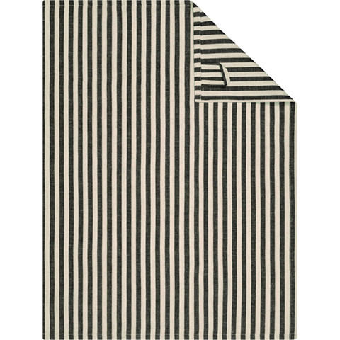 Cawoe Geschirrtuch Linen Classics Natur, Schwarz 50x70 cm