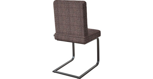 SCHWINGSTUHL in Stahl Flachgewebe - Dunkelbraun/Schwarz, Design, Textil/Metall (60/92/60cm) - Dieter Knoll