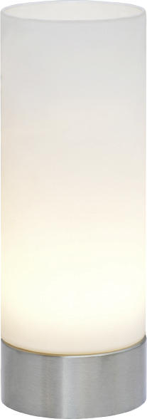 LED-TISCHLEUCHTE 8/21,5 cm   - Weiß/Nickelfarben, KONVENTIONELL, Glas/Metall (8/21,5cm) - Novel