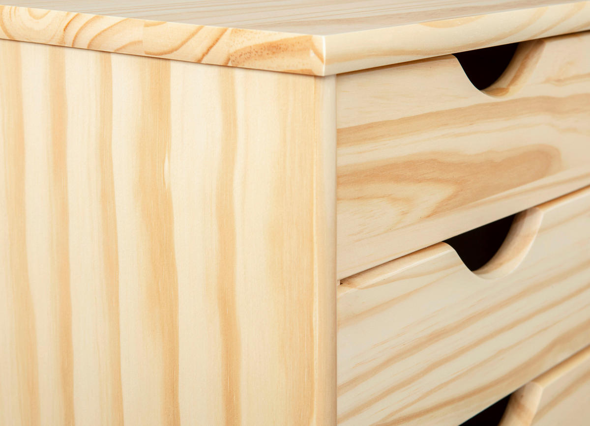 ROLLCONTAINER Kiefer massiv Kieferfarben  - Kieferfarben, Basics, Holz/Kunststoff (35/66/39cm) - MID.YOU