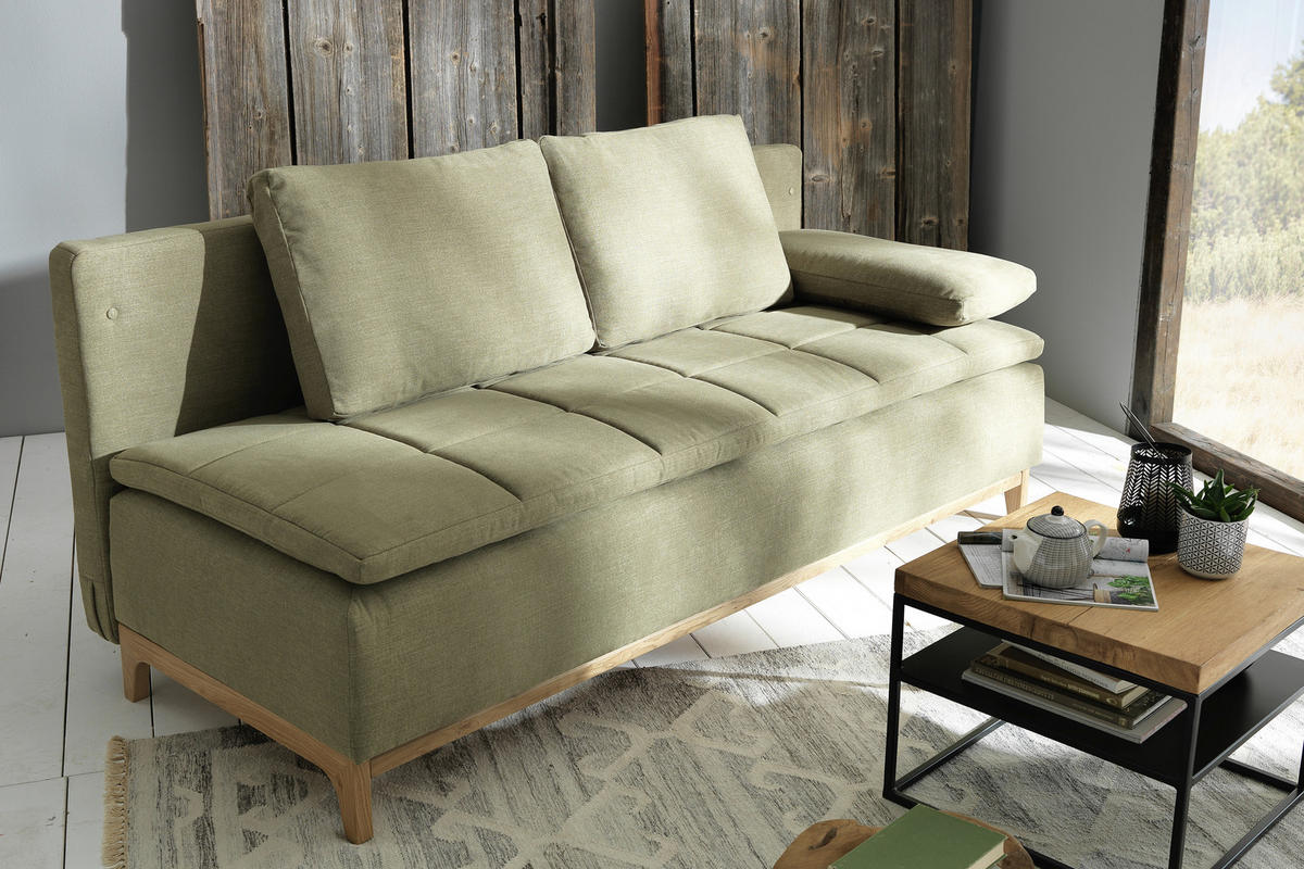 SCHLAFSOFA in Textil Grau  - Grau, Modern, Holz/Textil (200/96/88cm) - Joka