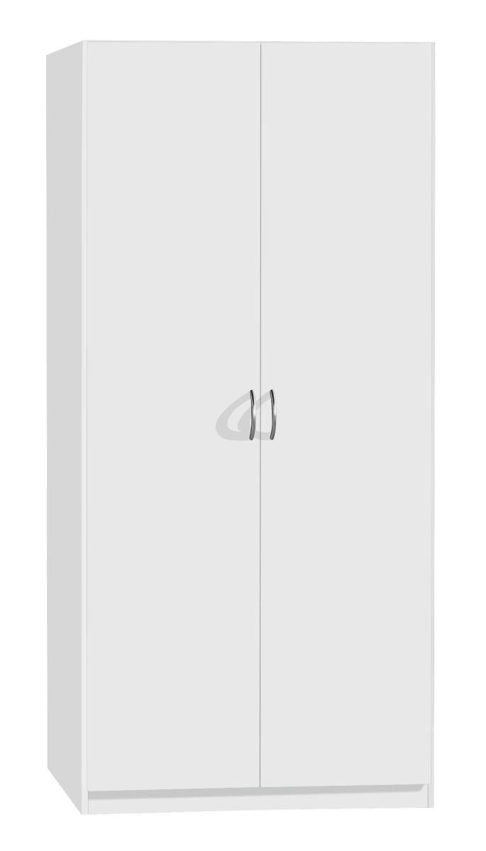 DREHTÜRENSCHRANK in Weiss  - Weiss/Silberfarben, Design, Holzwerkstoff/Kunststoff (91/197/54cm) - Boxxx
