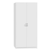 DREHTÜRENSCHRANK in Weiss  - Weiss/Silberfarben, Design, Holzwerkstoff/Kunststoff (91/197/54cm) - Boxxx