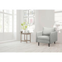 SESSEL in Samt Grau  - Schwarz/Grau, Design, Holz/Textil (74/86/100cm) - P & B
