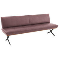 SITZBANK 214/88/66 cm  in Schwarz, Nussbaumfarben, Altrosa  - Nussbaumfarben/Schwarz, Design, Holz/Textil (214/88/66cm) - Koinor