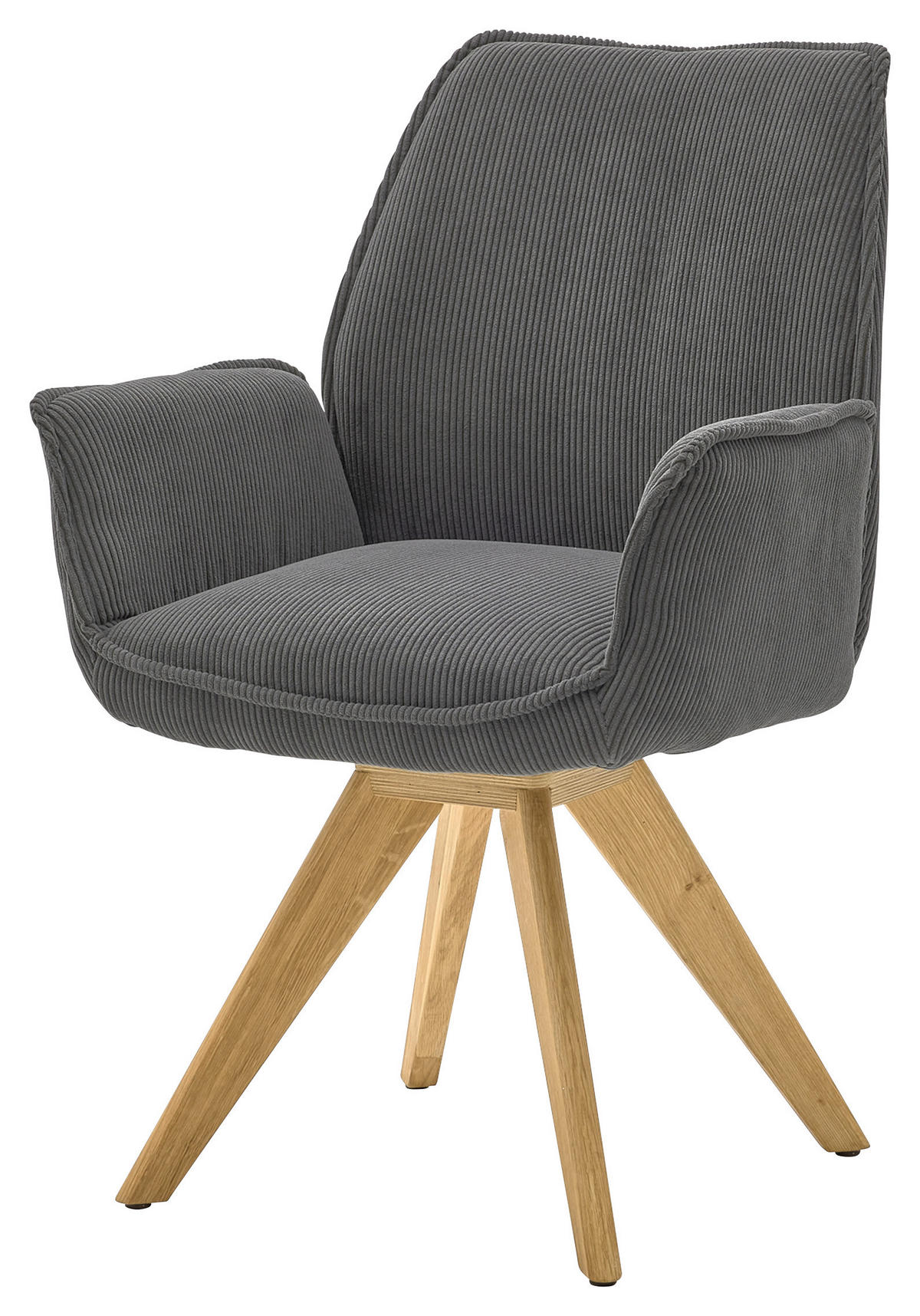 ARMLEHNSTUHL  in Cord  - Wildeiche/Eichefarben, Design, Holz/Textil (63/91/65cm) - Musterring
