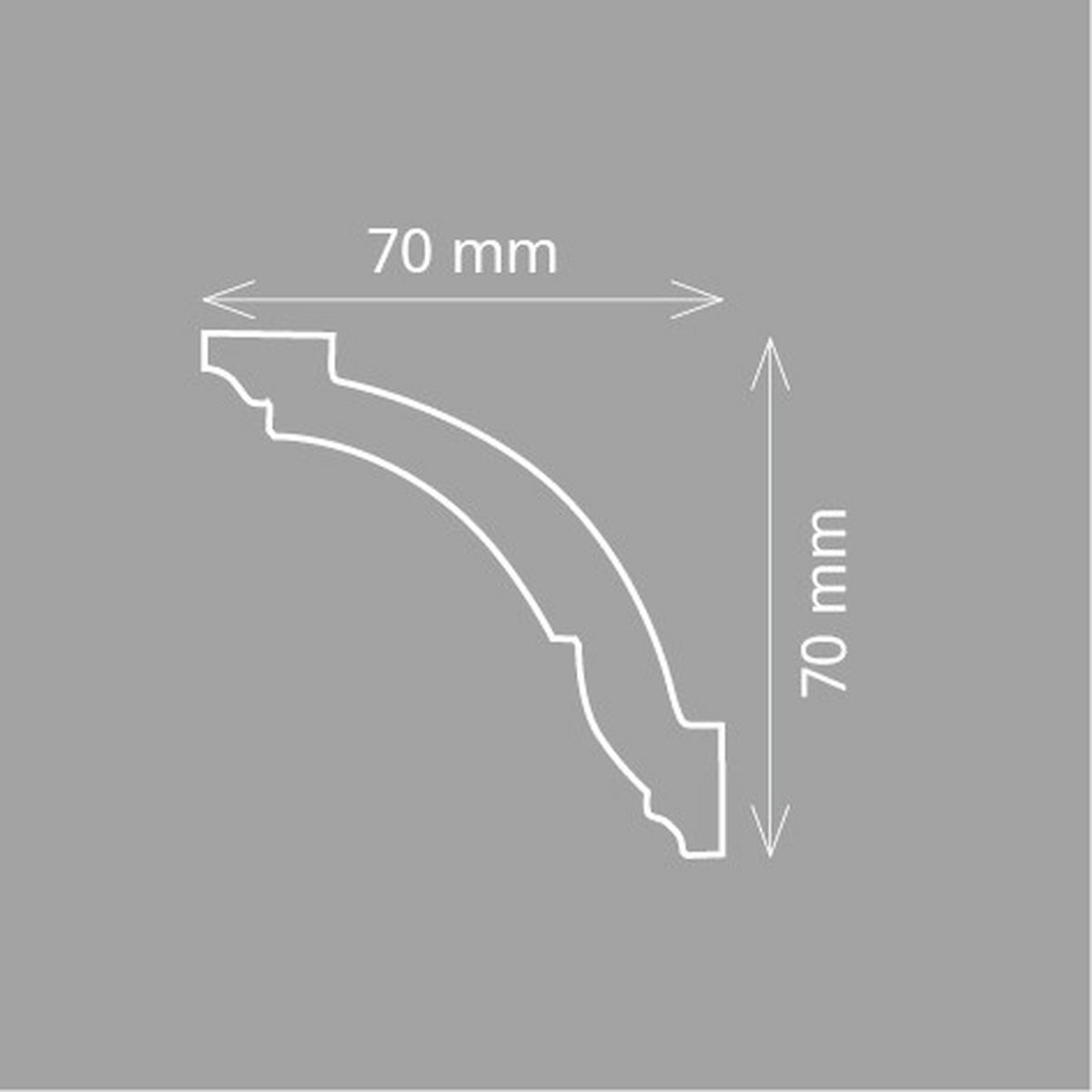 ZIERLEISTE 200/7,0/7,0 cm Weiß Kunststoff  - Weiß, Design, Kunststoff (200/7,0/7,0cm)