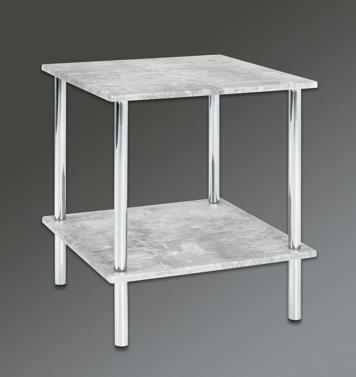 BEISTELLTISCH in Metall, Holzwerkstoff 39/39/45 cm  - Chromfarben/Grau, Basics, Holzwerkstoff/Metall (39/39/45cm)
