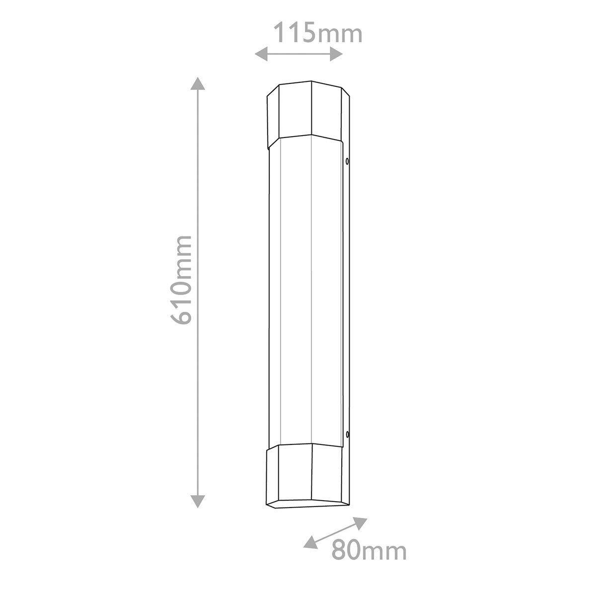 BADEZIMMER-WANDLEUCHTE Hinkley 61/11,5/8 cm  - Schwarz, KONVENTIONELL, Glas/Metall (61/11,5/8cm) - Elstead Lighting