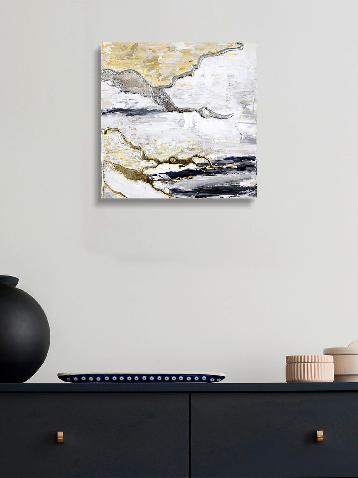 ÖLGEMÄLDE Abstraktes 30/30 cm  - Multicolor, LIFESTYLE, Holzwerkstoff/Textil (30/30cm) - Monee