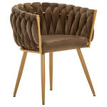 ARMLEHNSTUHL  in Samt  - Goldfarben/Braun, LIFESTYLE, Textil/Metall (60/78/55cm) - Ambia Home