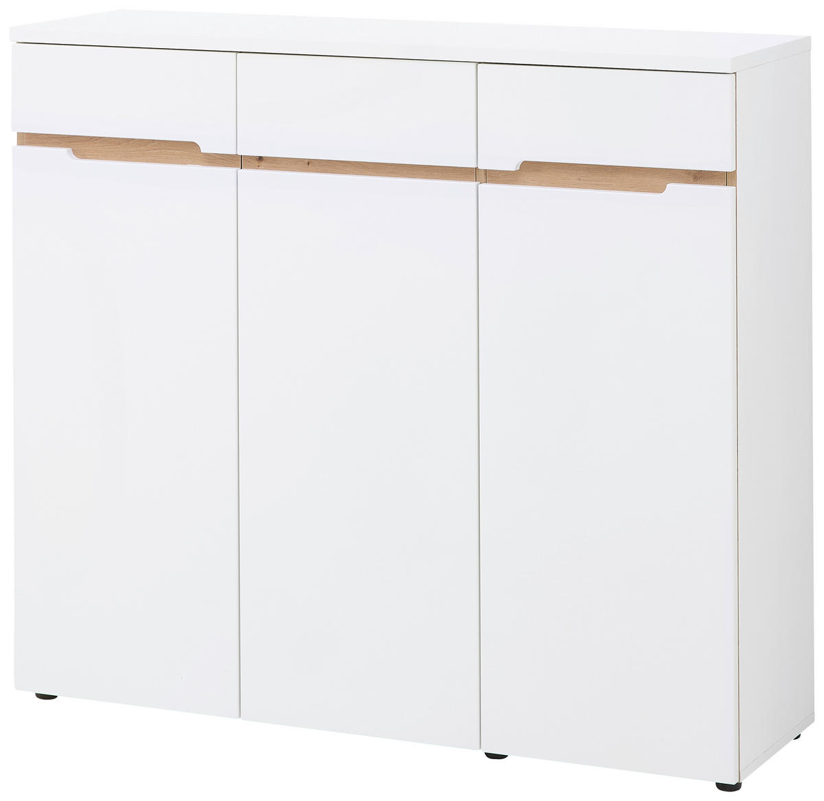 SKRINKA NA TOPÁNKY, biela, dub artisan, 120/107/38 cm - biela/dub artisan, Design, kompozitné drevo/plast (120/107/38cm) - Voleo