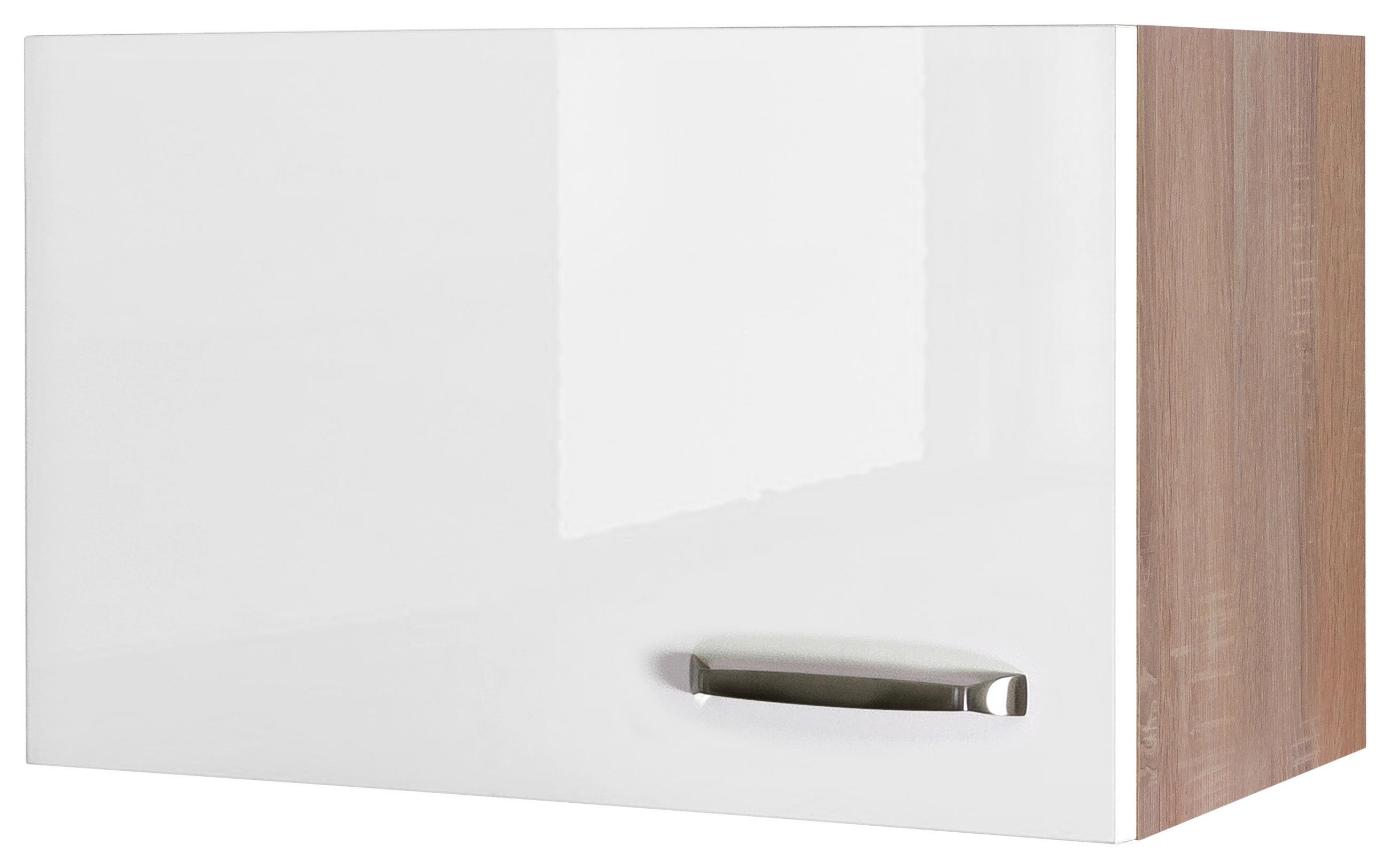 KÜCHENOBERSCHRANK 60/32/32 cm  in Sonoma Eiche, Weiß Hochglanz  - Edelstahlfarben/Weiß Hochglanz, MODERN, Holzwerkstoff/Metall (60/32/32cm) - FlexWell