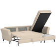 ECKSOFA in Velours Beige  - Beige/Schwarz, KONVENTIONELL, Holz/Textil (244/159cm) - Carryhome