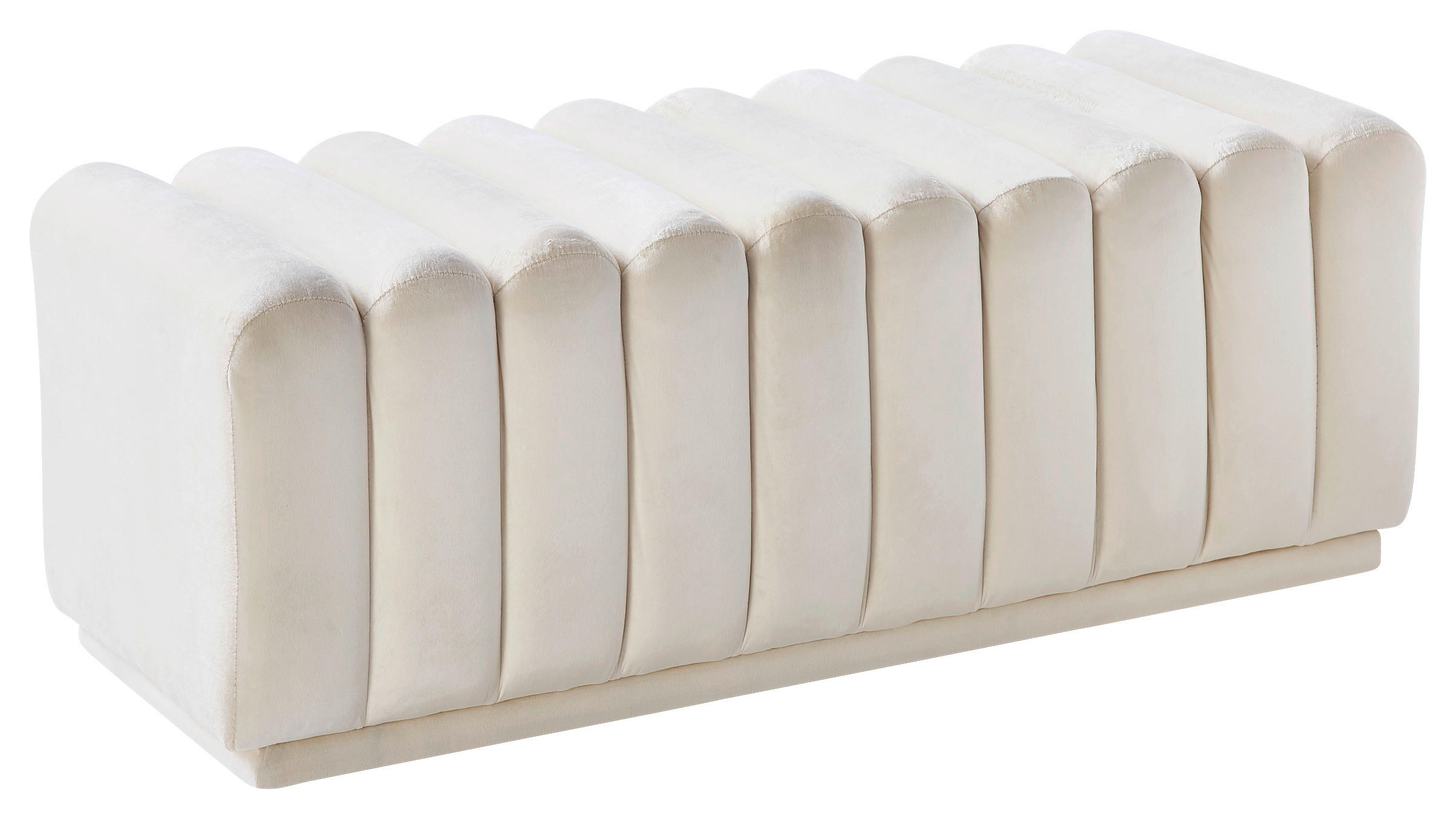 SITZBANK 113/42/48 cm Samt Weiß  - Schwarz/Weiß, MODERN, Textil/Metall (113/42/48cm) - PBJ