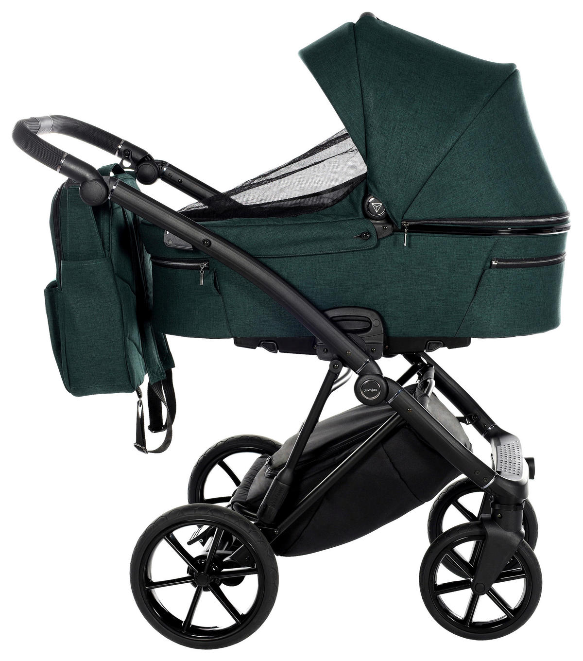 KINDERWAGENSET Fashion Premium  - Dunkelgrün/Schwarz, Trend, Textil/Metall (105/59/105cm) - Jimmylee