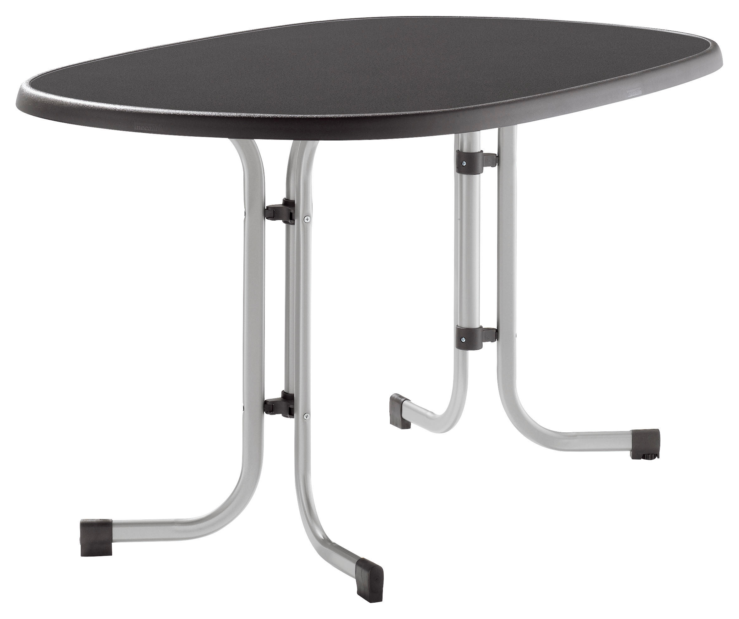 GARTENKLAPPTISCH 140/90/72 cm Metall oval  - Anthrazit/Graphitfarben, Basics, Kunststoff/Metall (140/90/72cm) - Sieger