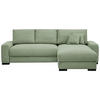 ECKSOFA Mintgrün Cord  - Schwarz/Mintgrün, Design, Holz/Textil (264/184cm) - Stylife