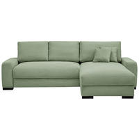 ECKSOFA Mintgrün Cord  - Schwarz/Mintgrün, Design, Holz/Textil (264/184cm) - Stylife