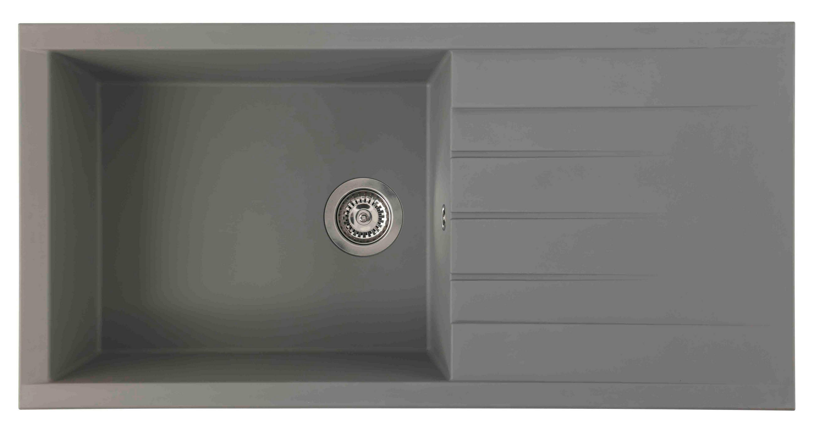 SPÜLE HOUSTON100X501BG  - Grau, Trend, Glas/Kunststoff (100/21/50cm) - Respekta