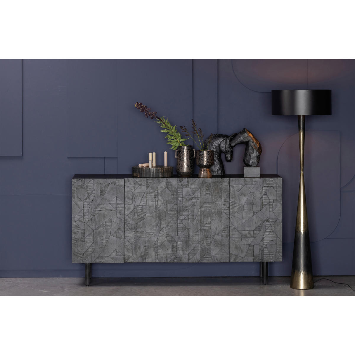 STEHLEUCHTE Blackout 30/130/30 cm  - Messingfarben/Goldfarben, Basics, Metall (30/130/30cm) - Collet's Monde