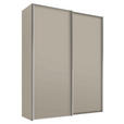 SCHWEBETÜRENSCHRANK  in Sandfarben  - Sandfarben/Alufarben, Design, Holzwerkstoff/Metall (200/222/68cm) - Moderano