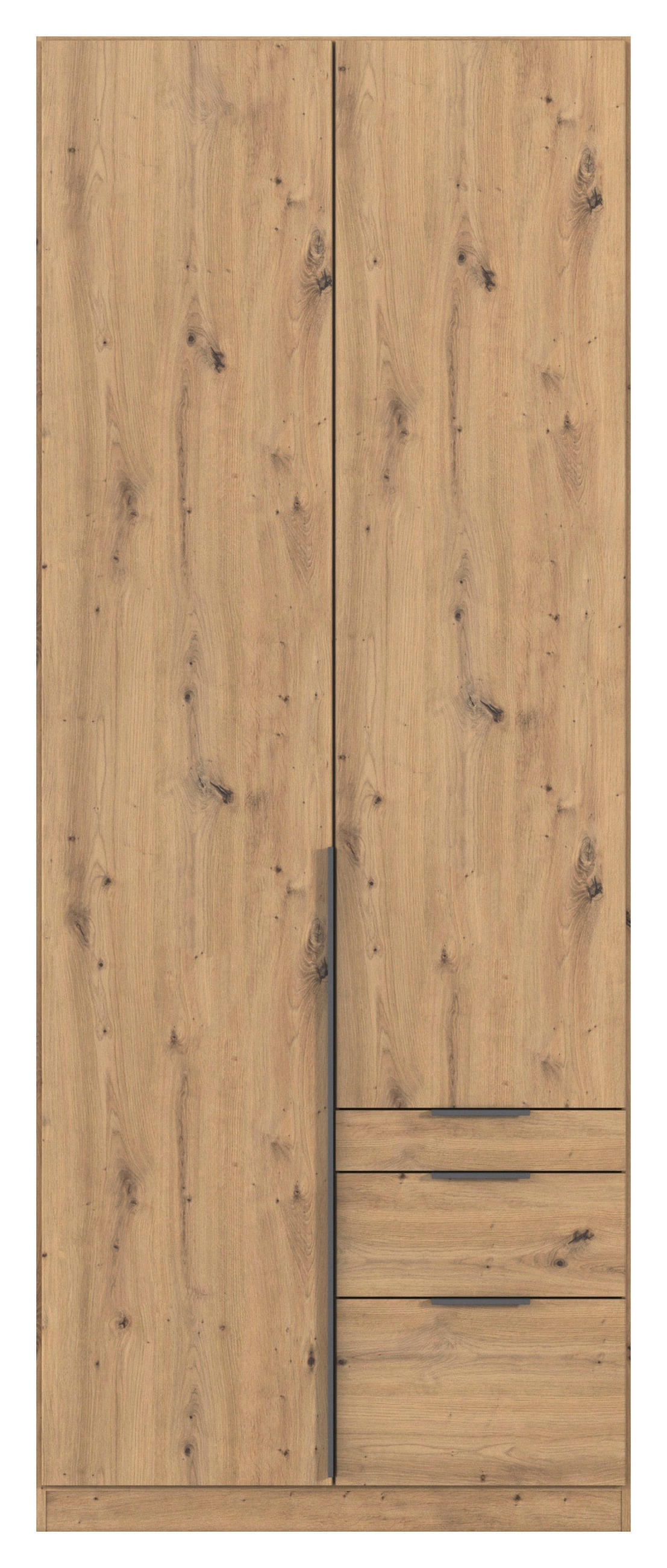 DREHTÜRENSCHRANK 91/229/54 cm 2-türig Eiche Artisan  - Eiche Artisan/Grau, MODERN, Holzwerkstoff/Metall (91/229/54cm) - Rauch Möbel