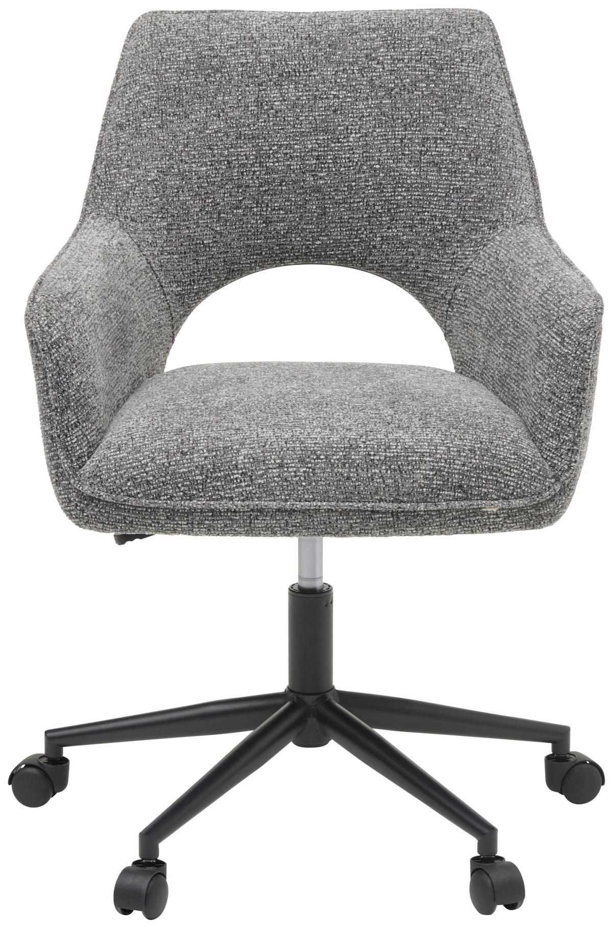 OTOČNÁ ŽIDLE, tkaná látka, černá, tmavě šedá - černá/tmavě šedá, Moderní, kov/textil (59/83-90/61,5cm) - MID.YOU
