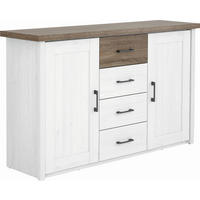KOMÓD 150/90/42 cm  - tölgyfa színű/fehér, Modern, faalapú anyag/fém (150/90/42cm) - Carryhome
